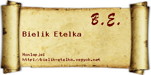 Bielik Etelka névjegykártya